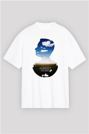 Forrest Gump Beyaz Unisex Oversize Tişört