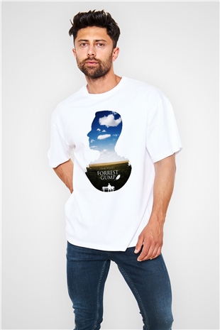 Forrest Gump Beyaz Unisex Oversize Tişört