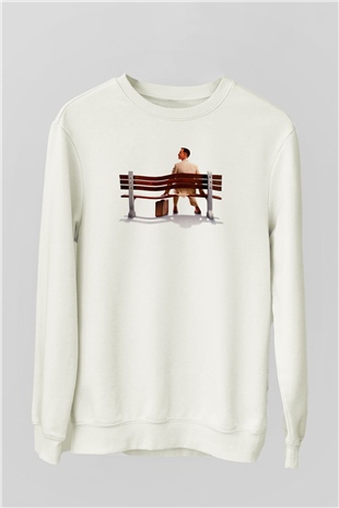 Forrest Gump Beyaz Unisex Sweatshirt
