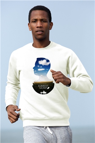 Forrest Gump Beyaz Unisex Sweatshirt