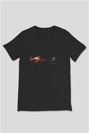 Forza Motorsport Siyah Unisex V Yaka Tişört