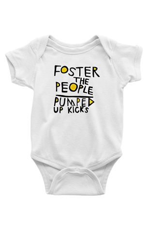 Foster the People Baskılı Unisex Beyaz Bebek Body - Zıbın