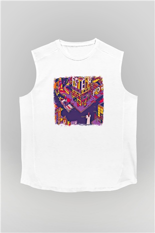 Foster the People Baskılı Unisex Beyaz Kolsuz Tişört
