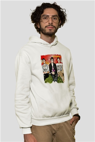 Foster the People Baskılı Unisex Beyaz Hoodie