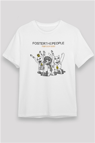 Foster the People Baskılı Unisex Beyaz Tişört