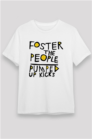 Foster the People Baskılı Unisex Beyaz Tişört