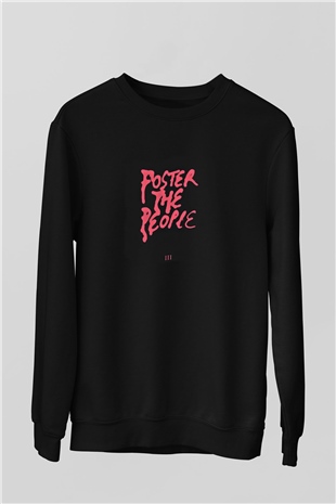 Foster the People Baskılı Unisex Siyah Sweatshirt