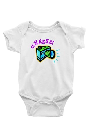 Fotoğrafçı Baskılı Beyaz Unisex Bebek Body - Zıbın