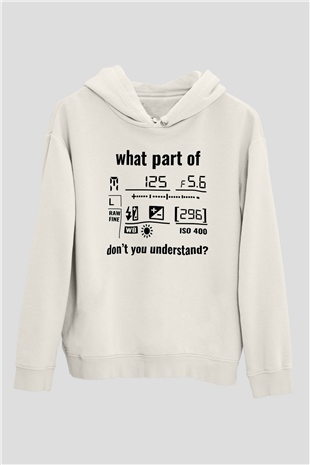 Fotoğrafçı Beyaz Unisex Kapüşonlu Sweatshirt
