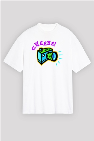 Fotoğrafçı Beyaz Unisex Oversize Tişört T-Shirt