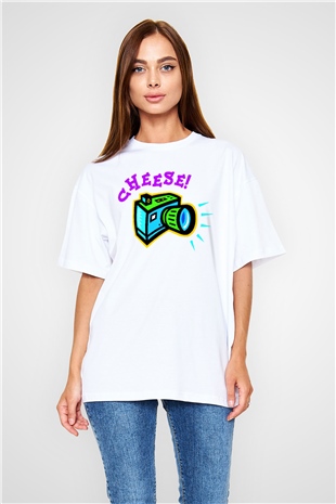 Fotoğrafçı Beyaz Unisex Oversize Tişört T-Shirt