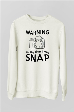 Fotoğrafçı Beyaz Unisex Sweatshirt