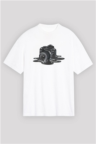 Fotoğrafçı Beyaz Oversize Tişört Oversize T-shirt - TişörtFabrikası