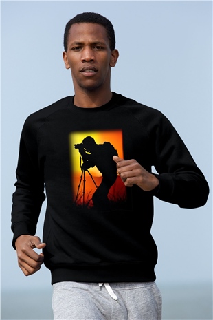 Fotoğrafçı Siyah Unisex Sweatshirt