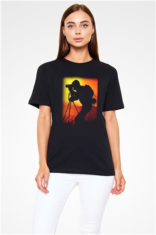 Fotoğrafçı Siyah Unisex Tişört T-Shirt - TişörtFabrikası