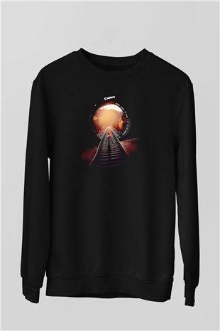 Fotoğrafçılık Sanatı Temalı Baskılı Unisex Siyah  Sweatshirt