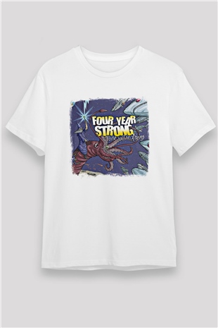 Four Year Strong Baskılı Unisex Beyaz Tişört