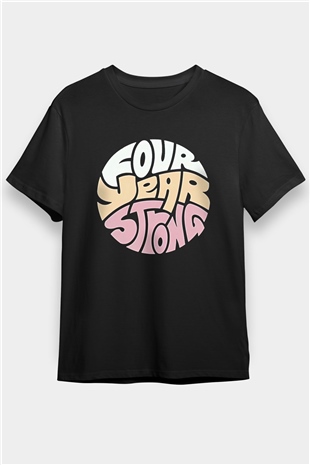 Four Year Strong Baskılı Unisex Siyah Tişört - Tshirt