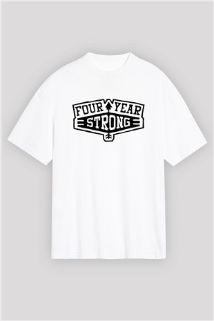 Four Year Strong Beyaz Unisex Oversize Tişört T-Shirt