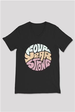 Four Year Strong Siyah Unisex V Yaka Tişört