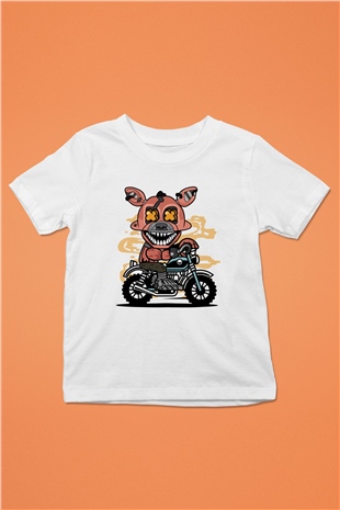 Foxy Motocross Baskılı Unisex Beyaz Çocuk Tişört