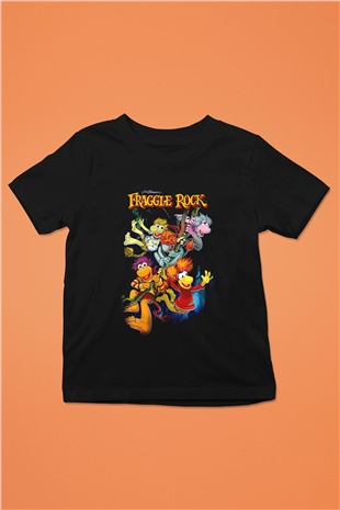 Fraggle Rock Siyah Unisex  Çocuk Tişört
