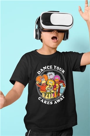 Fraggle Rock Siyah Unisex  Çocuk Tişört