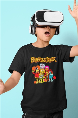 Fraggle Rock Siyah Unisex  Çocuk Tişört