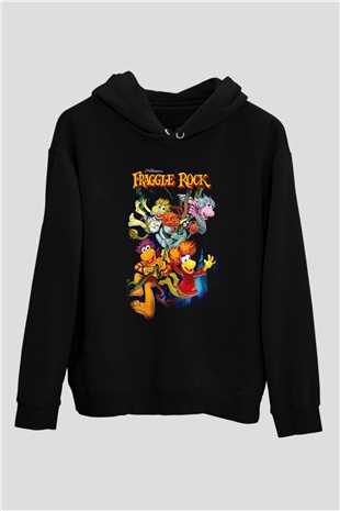 Fraggle Rock Siyah Unisex Hoodie