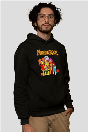 Fraggle Rock Siyah Unisex Hoodie