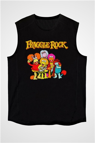 Fraggle Rock Siyah Unisex  Kolsuz Tişört
