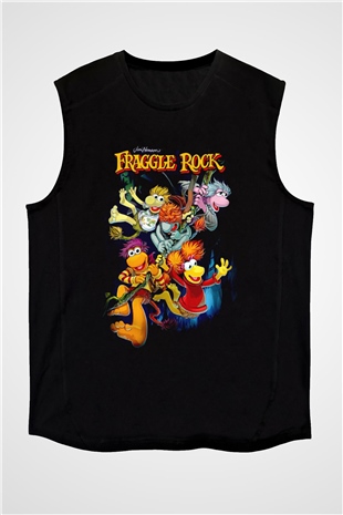 Fraggle Rock Siyah Unisex  Kolsuz Tişört