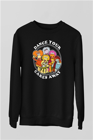 Fraggle Rock Siyah Unisex  Sweatshirt