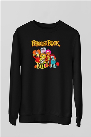 Fraggle Rock Siyah Unisex  Sweatshirt