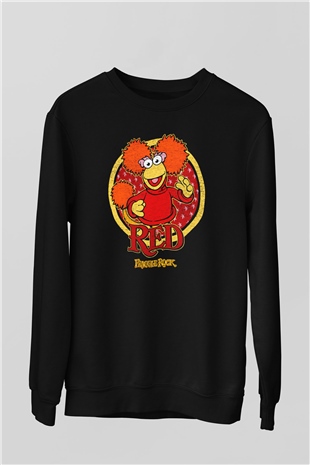Fraggle Rock Siyah Unisex  Sweatshirt