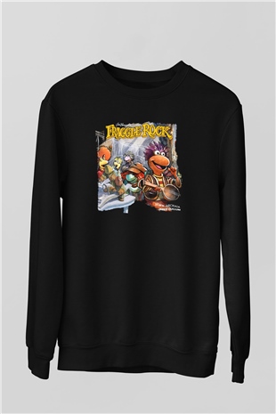 Fraggle Rock Siyah Unisex Sweatshirt