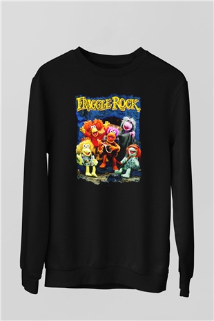 Fraggle Rock Siyah Unisex Sweatshirt