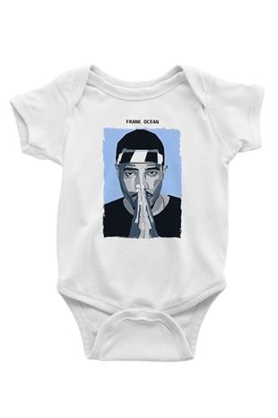 Frank Ocean Baskılı Beyaz Unisex Bebek Body - Zıbın