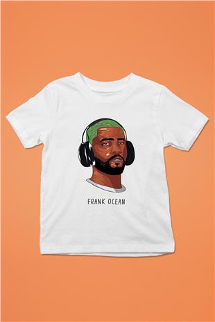 Frank Ocean Baskılı Beyaz Unisex Beyaz Çocuk Tişört - Tshirt