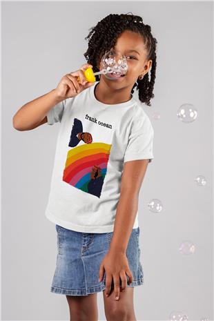 Frank Ocean Baskılı Beyaz Unisex Beyaz Çocuk Tişört - Tshirt