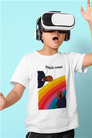Frank Ocean Baskılı Beyaz Unisex Beyaz Çocuk Tişört - Tshirt