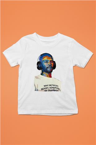 Frank Ocean Baskılı Beyaz Unisex Beyaz Çocuk Tişört - Tshirt