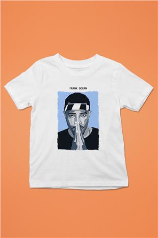Frank Ocean Baskılı Beyaz Unisex Beyaz Çocuk Tişört - Tshirt