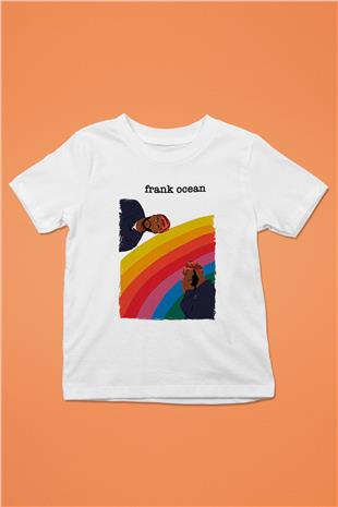 Frank Ocean Baskılı Beyaz Unisex Beyaz Çocuk Tişört - Tshirt