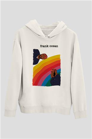 Frank Ocean Baskılı Beyaz Unisex Kapüşonlu Sweatshirt