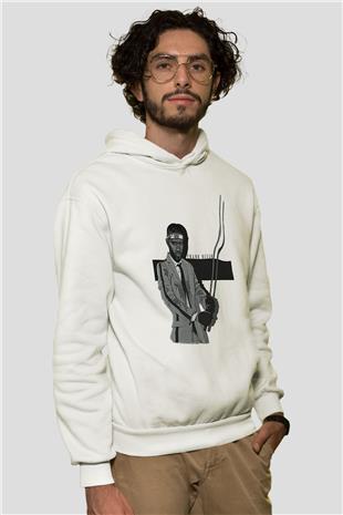 Frank Ocean Baskılı Beyaz Unisex Kapüşonlu Sweatshirt
