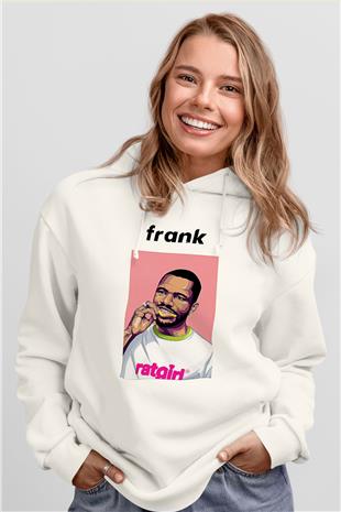 Frank Ocean Baskılı Beyaz Unisex Kapüşonlu Sweatshirt