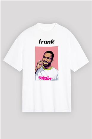 Frank Ocean Baskılı Beyaz Unisex Oversize Tişört - Tshirt