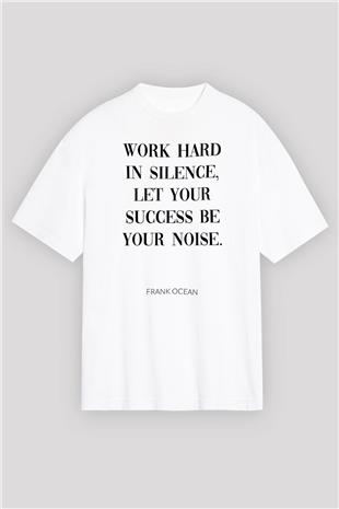 Frank Ocean Baskılı Beyaz Unisex Oversize Tişört - Tshirt