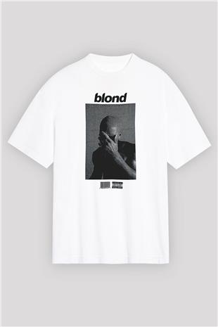 Frank Ocean Baskılı Beyaz Unisex Oversize Tişört - Tshirt